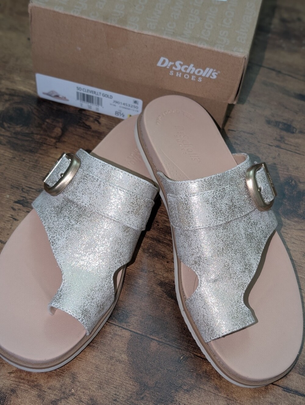 Dr. Scholl's Women's Metallic Gold Slide Sandals